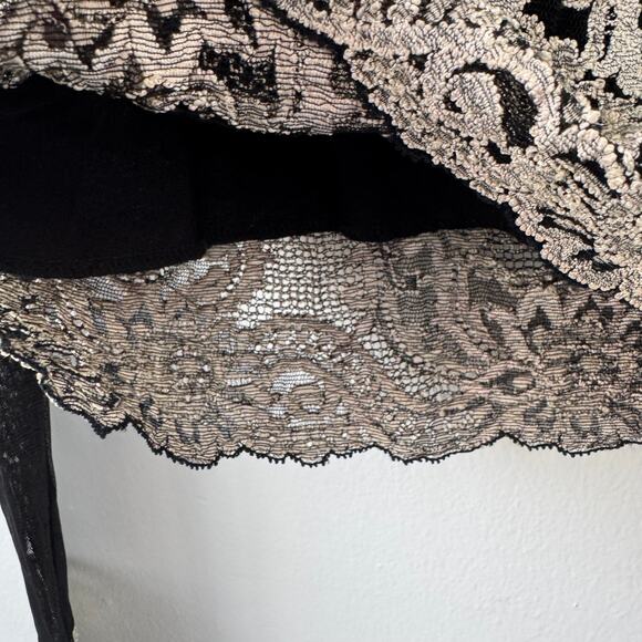 Vintage Kay Celine Black and Cream Mesh Long Sleeved Blouse - Picture 4 of 8